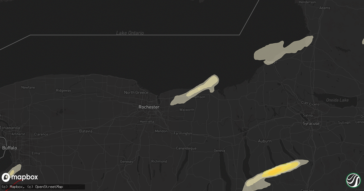 Hail map in Ontario, NY on July 10, 2024