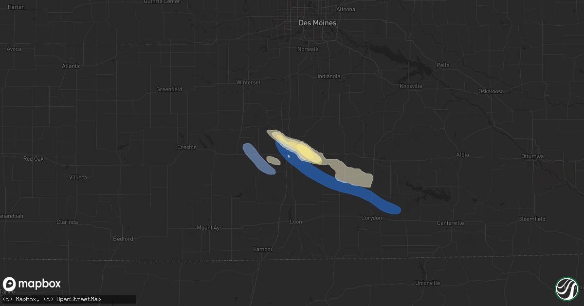 Hail map in Osceola, IA on July 10, 2024