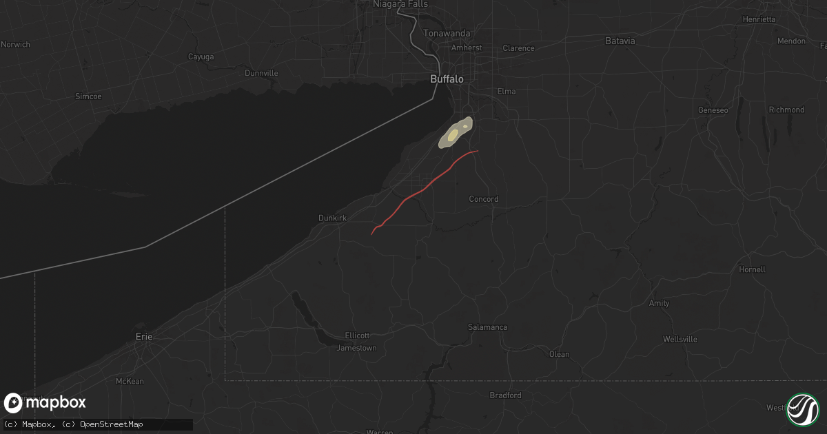 Hail map in Perrysburg, NY on July 10, 2024