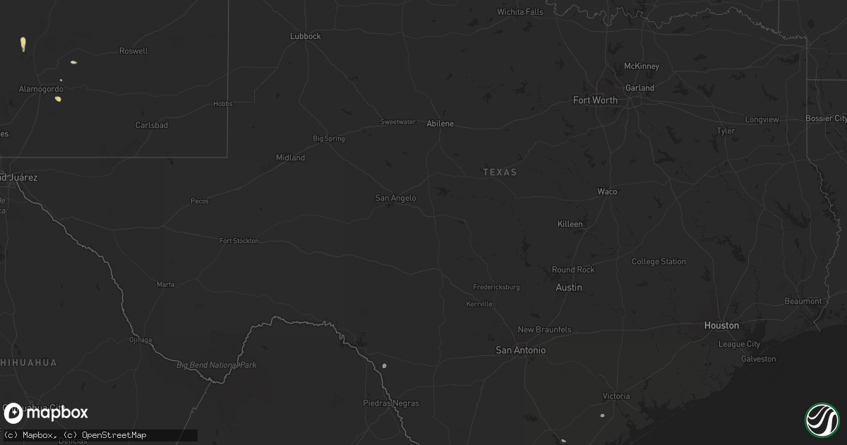Hail map in Texas on July 10, 2024