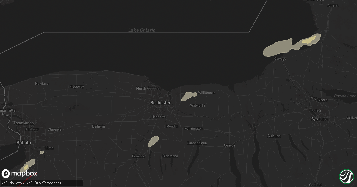 Hail map in Webster, NY on July 10, 2024