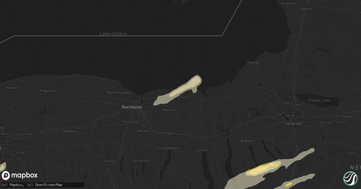 Hail map in Williamson, NY on July 10, 2024