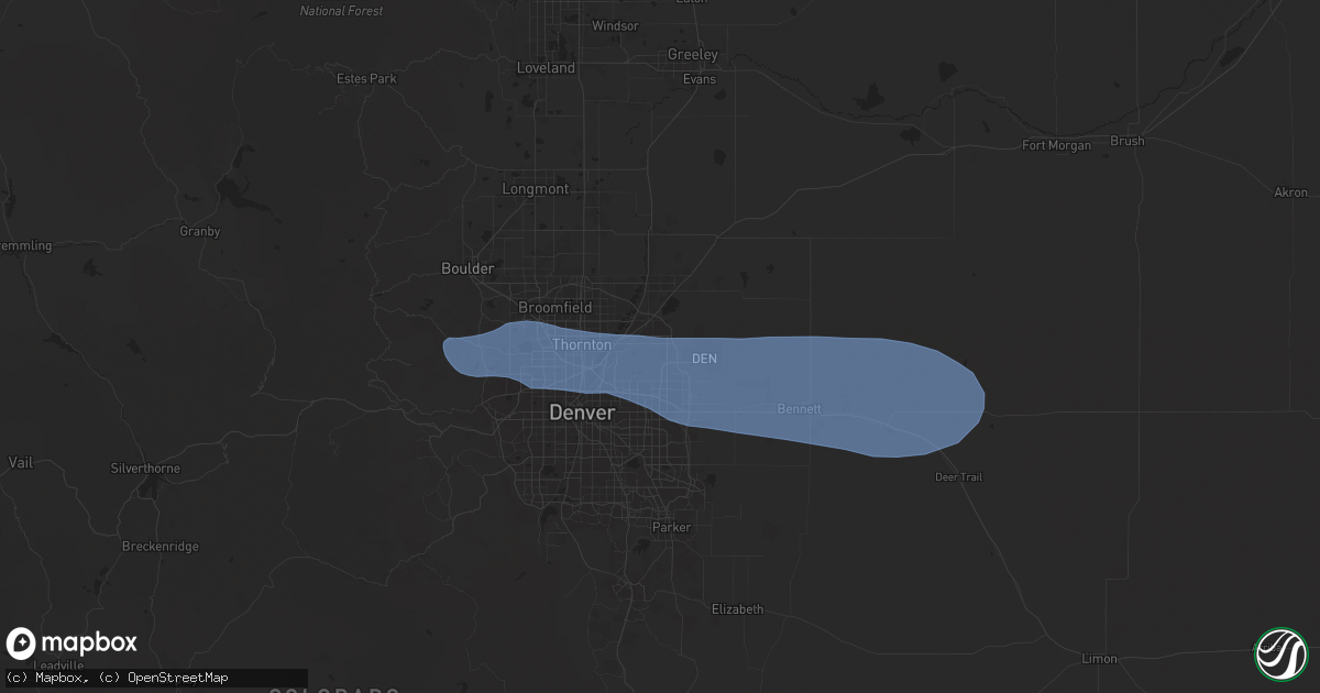 Hail map in Commerce City, CO on July 10, 2025