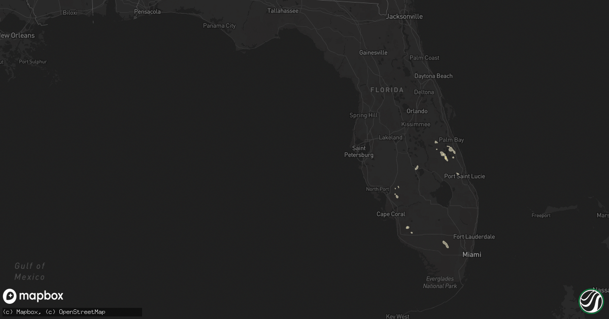 Hail map in Florida on July 10, 2025