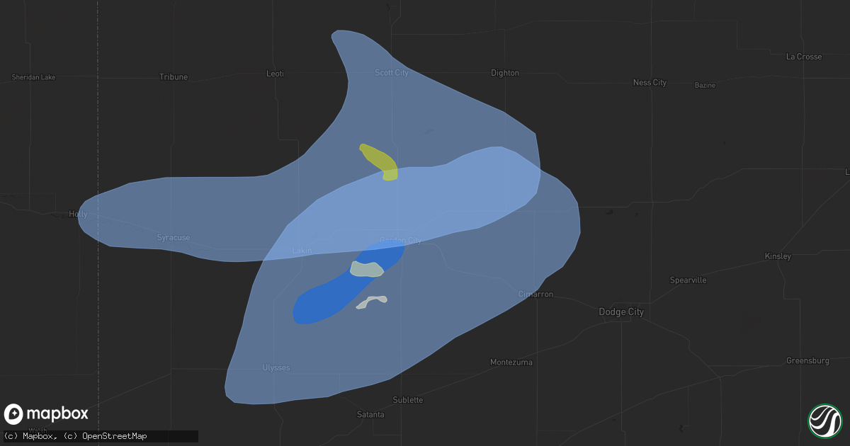 Hail map in Garden City, KS on July 10, 2025