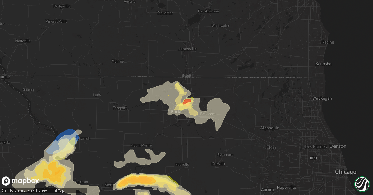 Hail map in Machesney Park, IL on July 10, 2025