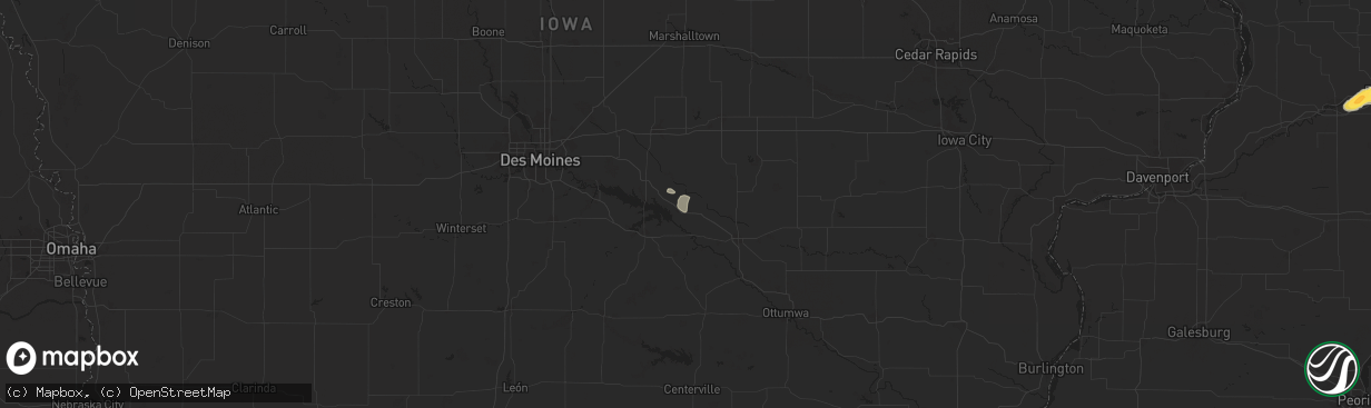 Hail map in Pella, IA on July 10, 2025