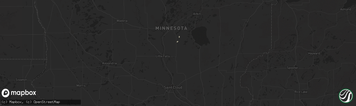 Hail map in Pierz, MN on July 10, 2025