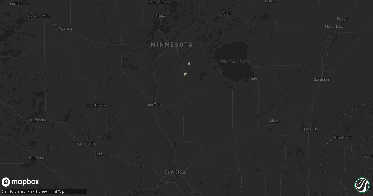 Hail map in Pierz, MN on July 10, 2025