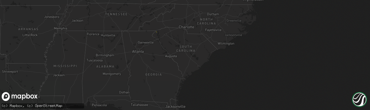 Hail map in South Carolina on July 10, 2025