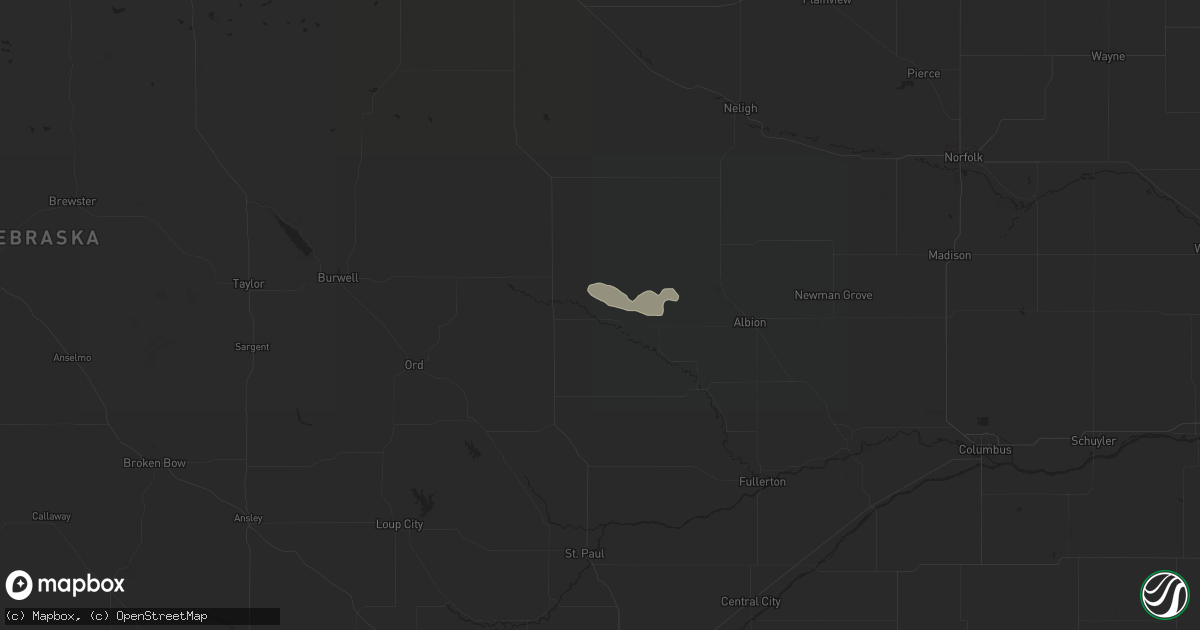 Hail map in Spalding, NE on July 10, 2025