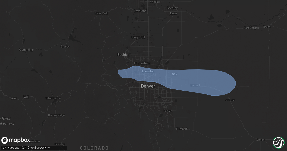 Hail map in Westminster, CO on July 10, 2025