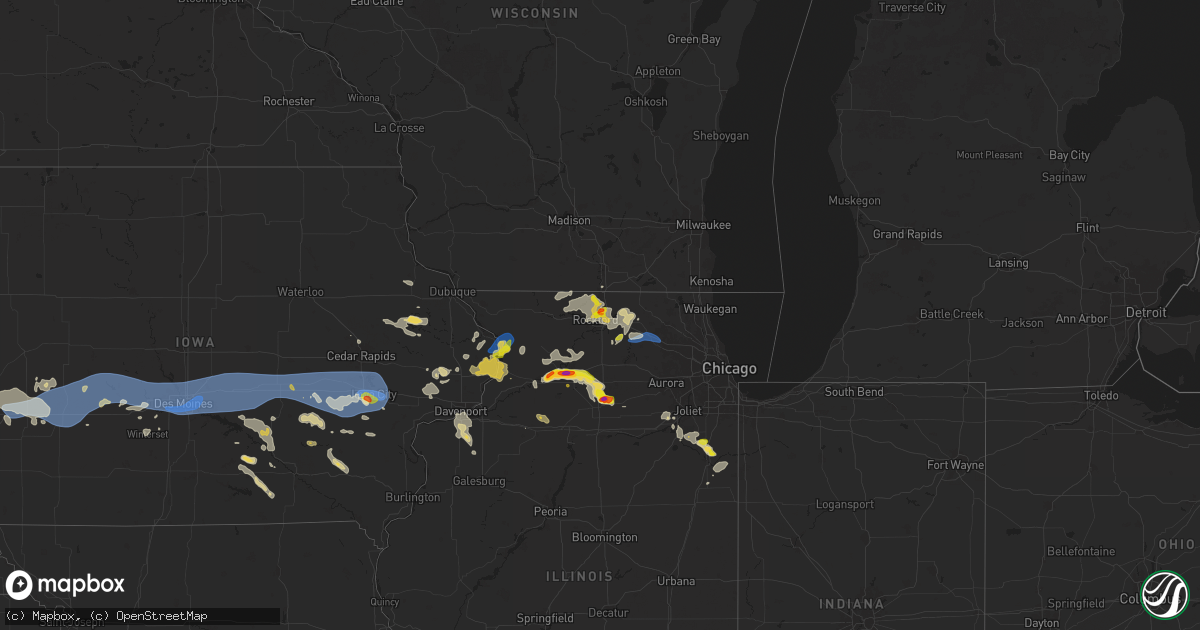 Hail map on July 10, 2025