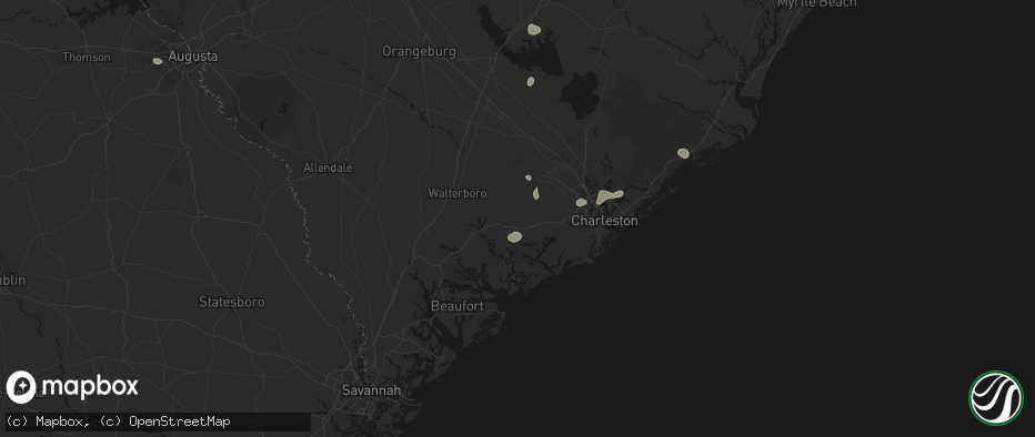 Hail map in Adams Run, SC on July 10, 2026