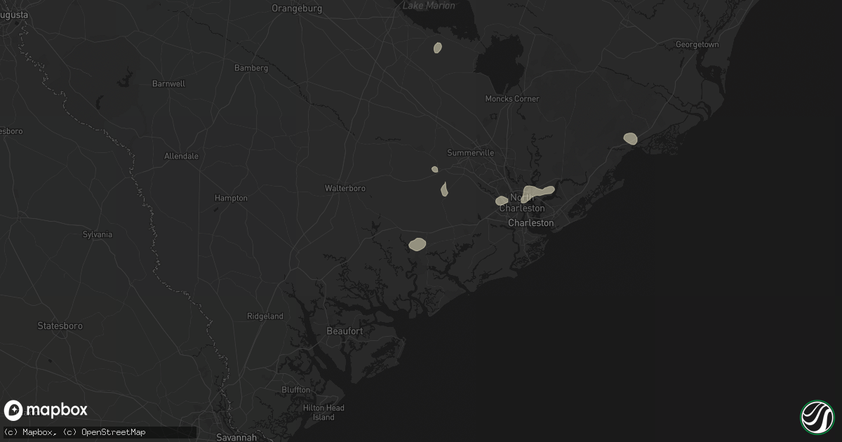 Hail map in Adams Run, SC on July 10, 2026