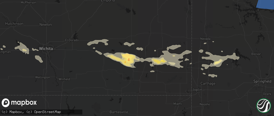 Hail map in Altoona, KS on July 10, 2026