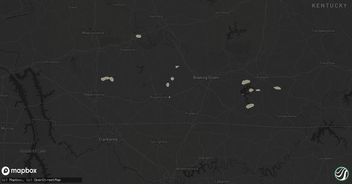Hail map in Auburn, KY on July 10, 2026