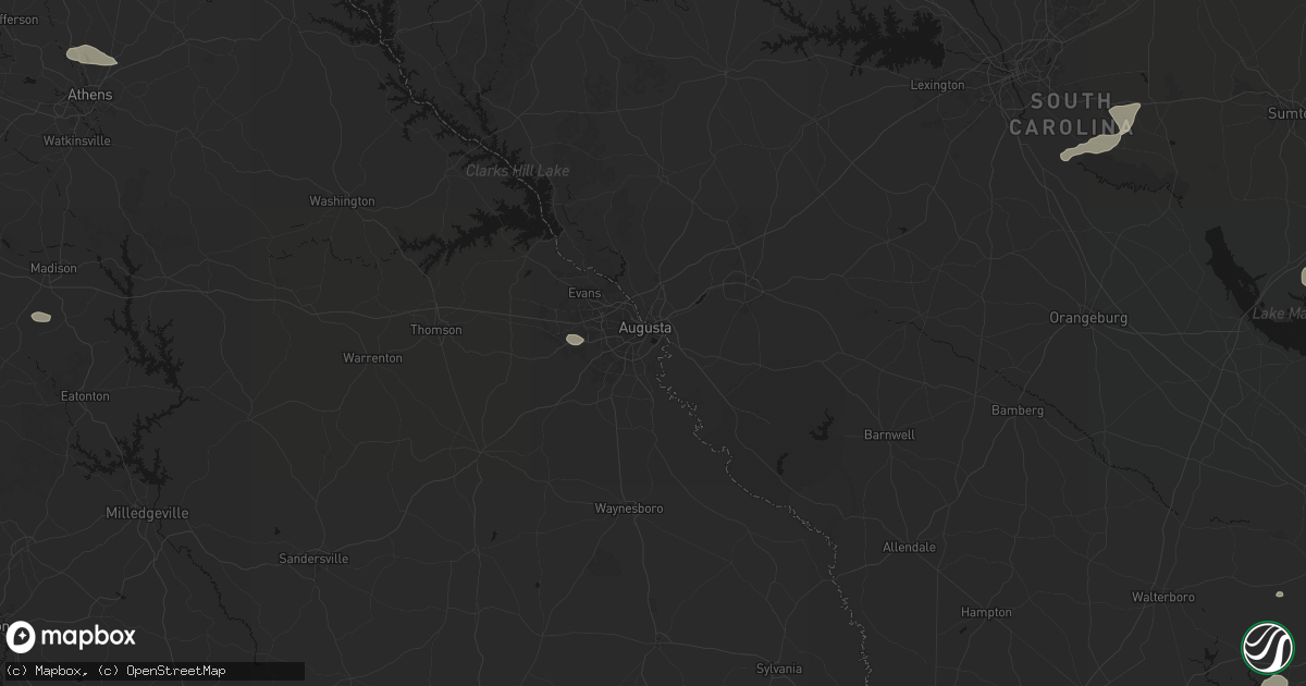 Hail map in Augusta, GA on July 10, 2026