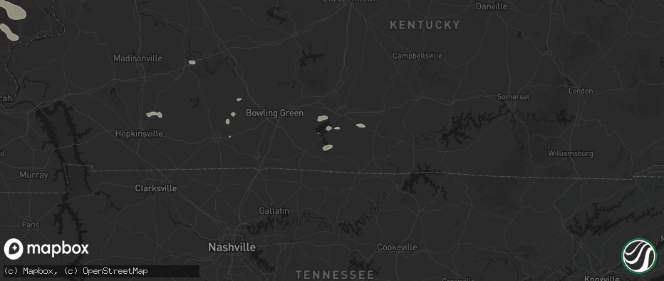 Hail map in Austin, KY on July 10, 2026