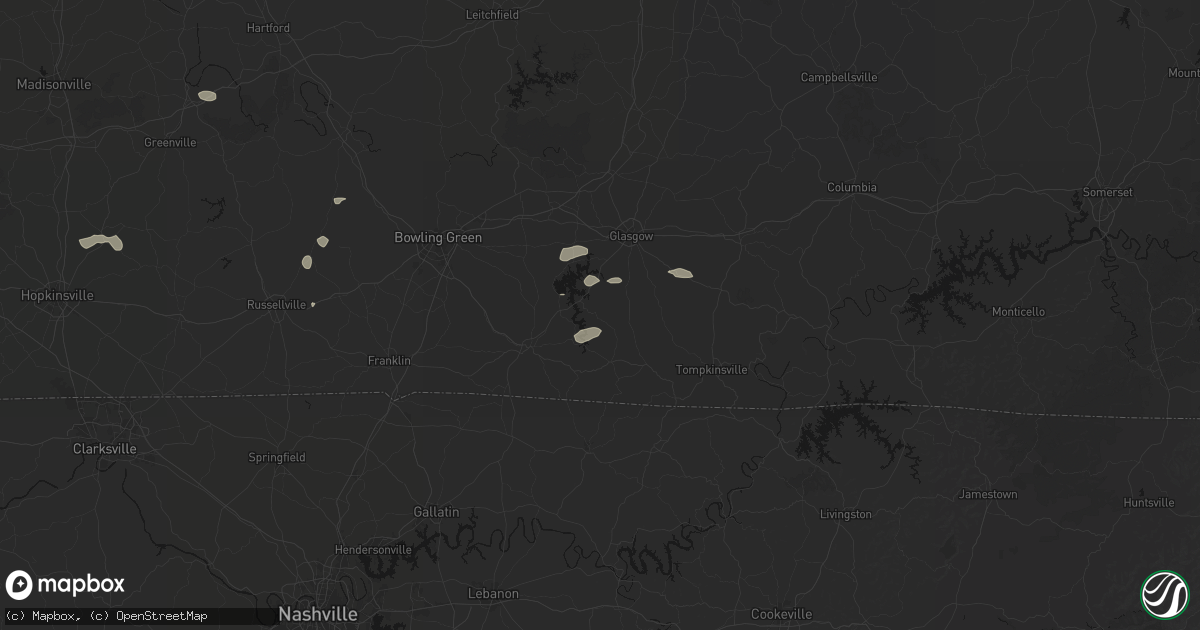 Hail map in Austin, KY on July 10, 2026