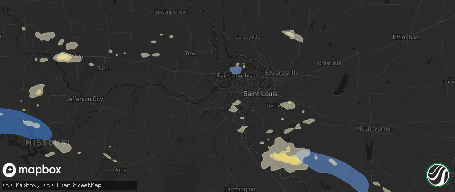 Hail map in Ballwin, MO on July 10, 2026