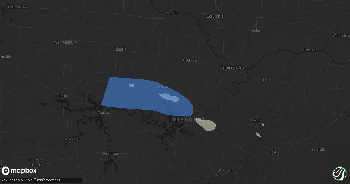 Hail map in Barnett, MO on July 10, 2026