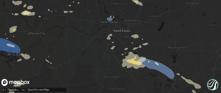 Hail map in Barnhart, MO on July 10, 2026