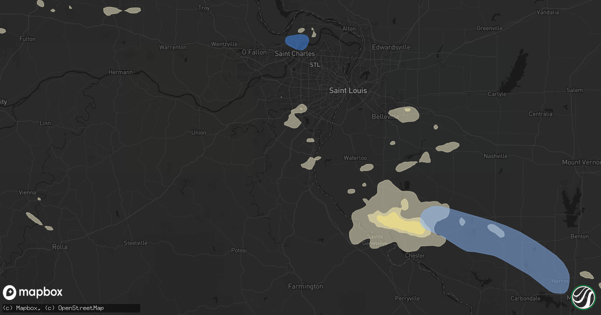 Hail map in Barnhart, MO on July 10, 2026
