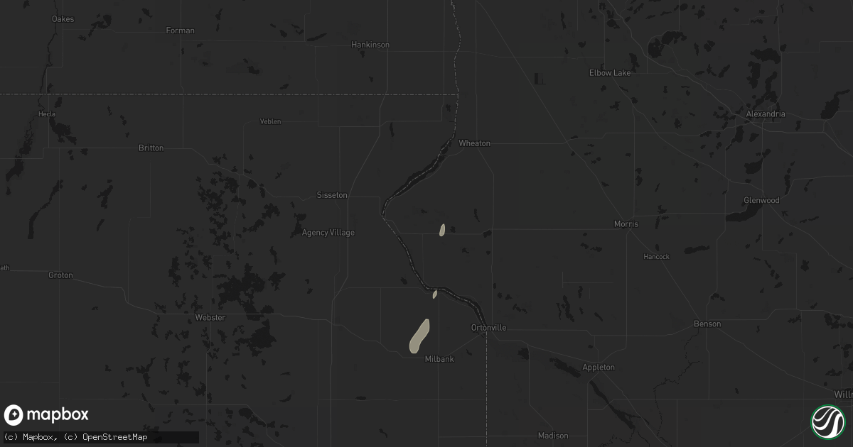 Hail map in Beardsley, MN on July 10, 2026