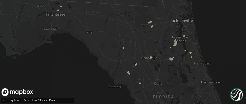 Hail map in Bell, FL on July 10, 2026