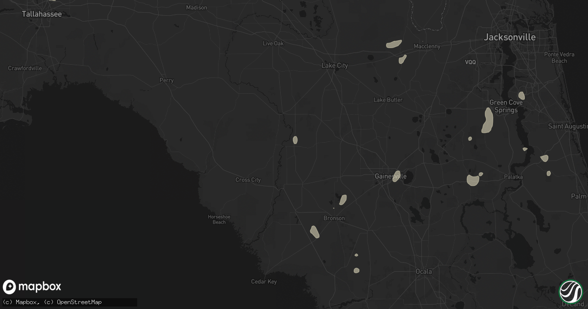 Hail map in Bell, FL on July 10, 2026