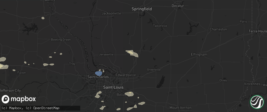 Hail map in Benld, IL on July 10, 2026