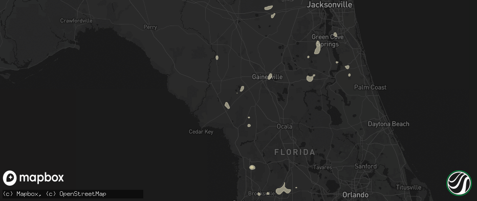 Hail map in Bronson, FL on July 10, 2026