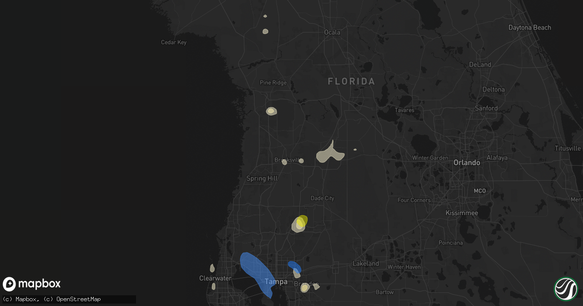 Hail map in Brooksville, FL on July 10, 2026