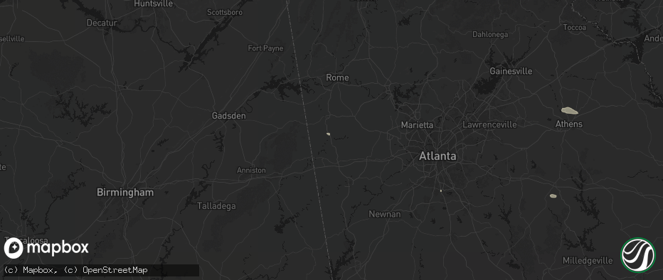 Hail map in Buchanan, GA on July 10, 2026