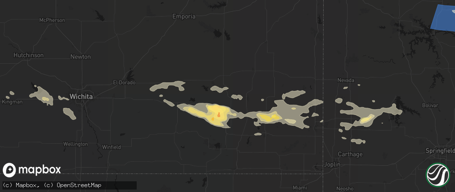 Hail map in Buffalo, KS on July 10, 2026