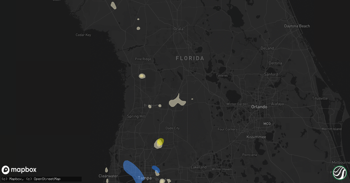 Hail map in Bushnell, FL on July 10, 2026