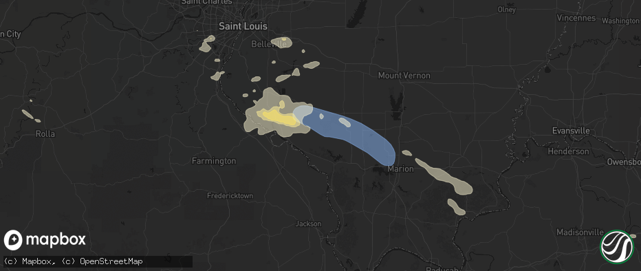 Hail map in Campbell Hill, IL on July 10, 2026