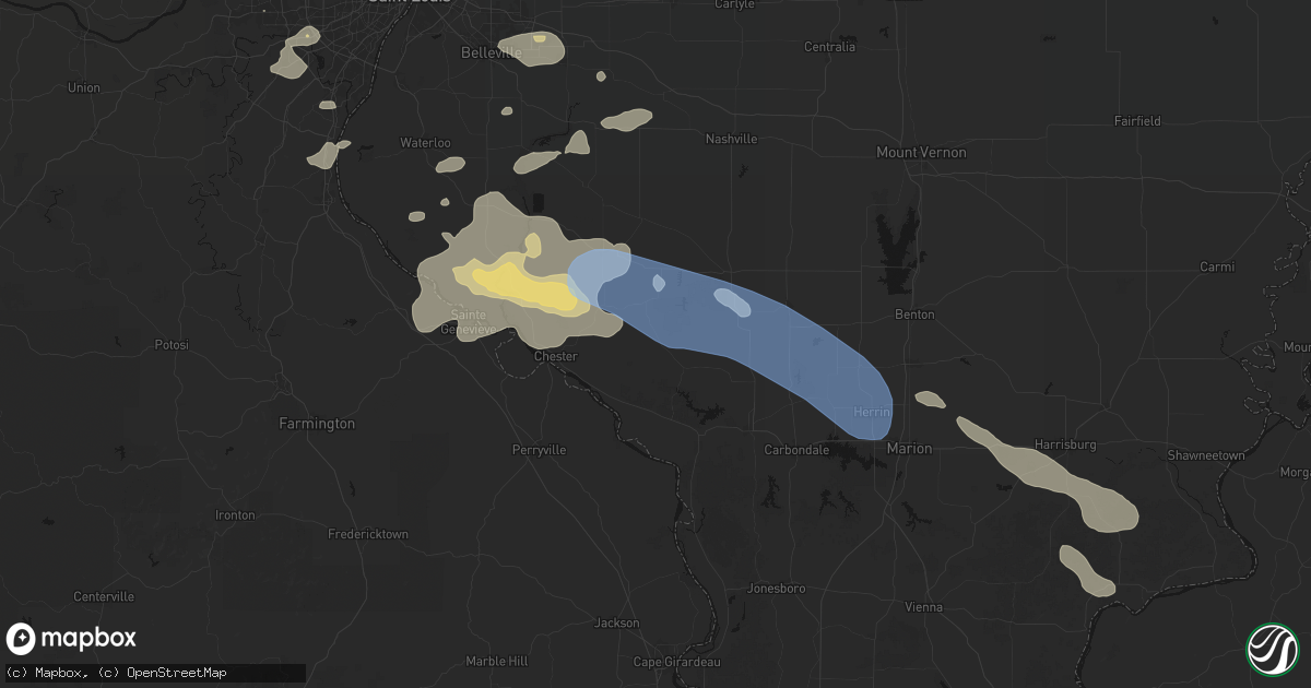 Hail map in Campbell Hill, IL on July 10, 2026