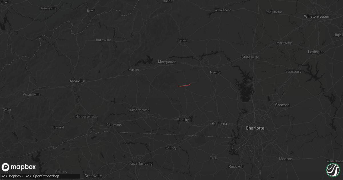 Hail map in Casar, NC on July 10, 2026