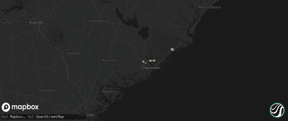 Hail map in Charleston Afb, SC on July 10, 2026