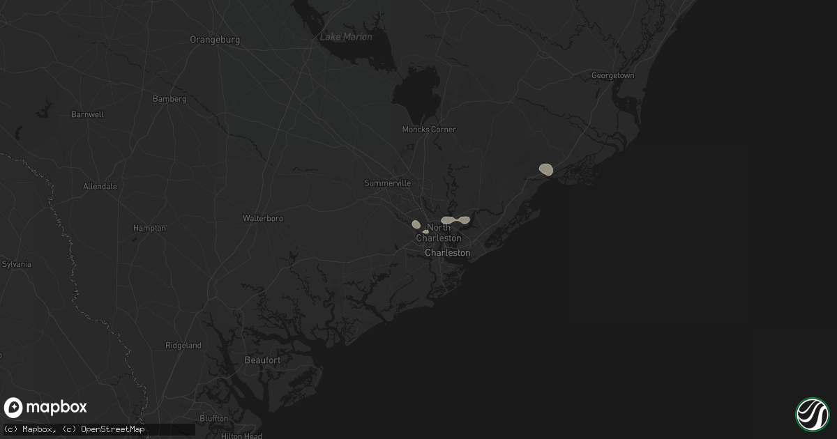 Hail map in Charleston Afb, SC on July 10, 2026