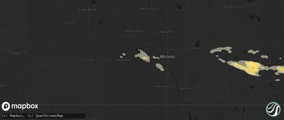 Hail map in Cheney, KS on July 10, 2026
