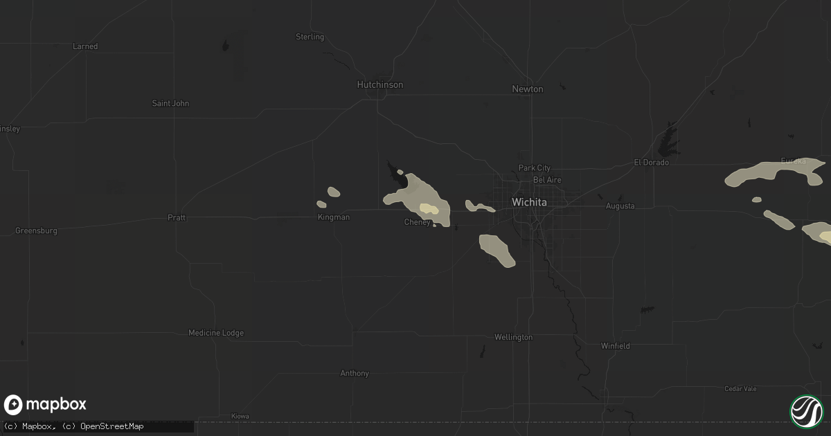 Hail map in Cheney, KS on July 10, 2026