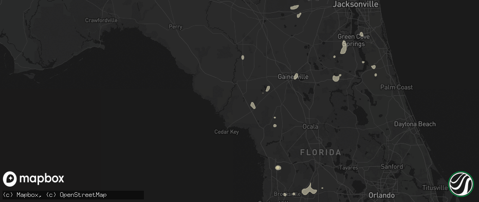 Hail map in Chiefland, FL on July 10, 2026
