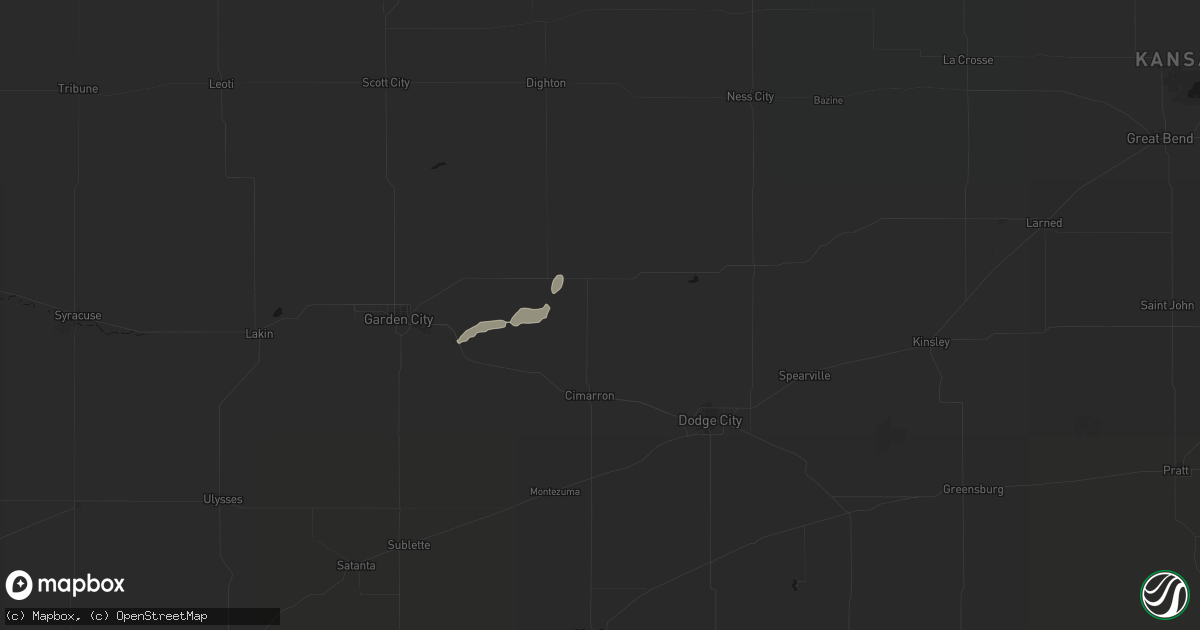 Hail map in Cimarron, KS on July 10, 2026