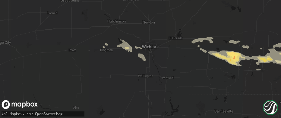 Hail map in Clearwater, KS on July 10, 2026