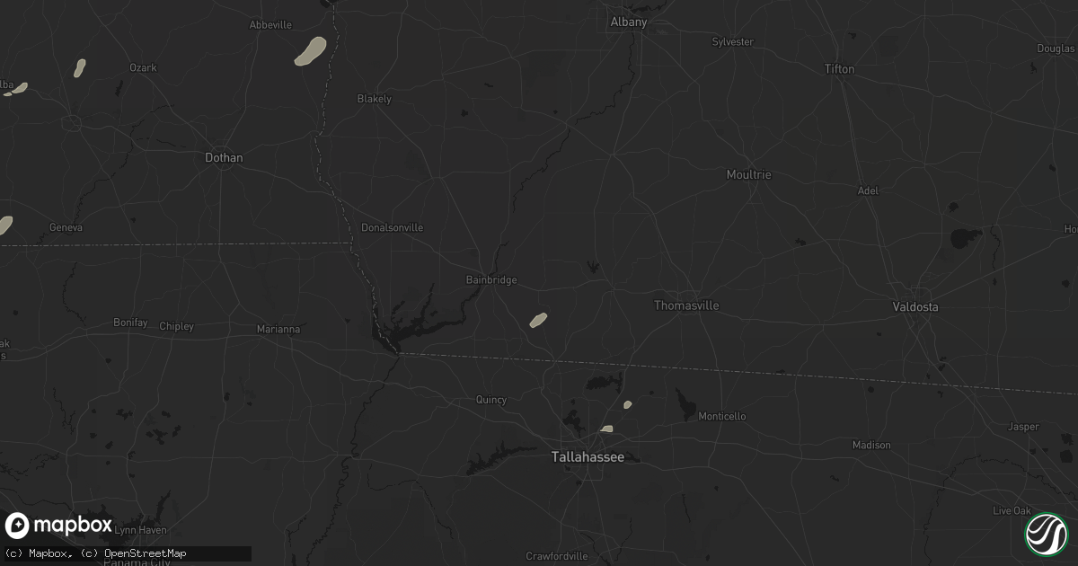 Hail map in Climax, GA on July 10, 2026