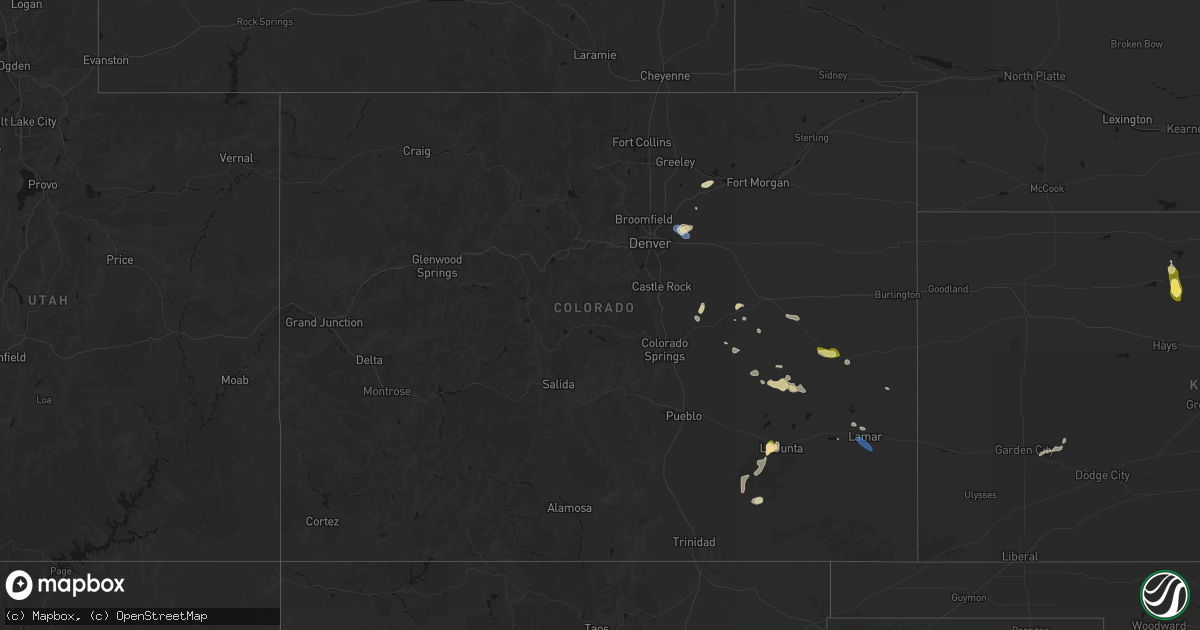 Hail map in Colorado on July 10, 2026