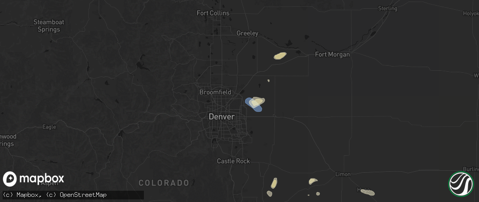 Hail map in Commerce City, CO on July 10, 2026